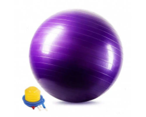 Купить Мяч гимнастический фитбол с насосом AMETIST 55 см (фиолетовый) в Интернет магазин спортивной одежды и тренажеров  SayMarket