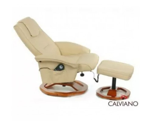 Купить TV-кресло Calviano 20 с пуфом (бежевое, массаж) в Интернет магазин спортивной одежды и тренажеров  SayMarket