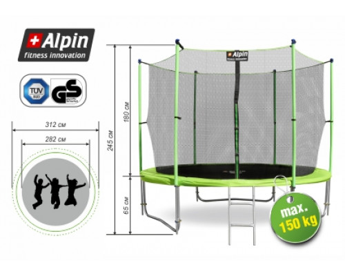 Купить Батут ALPIN INSIDE 3,12 м с защитной сеткой и лестницей в Интернет магазин спортивной одежды и тренажеров  SayMarket фото 2