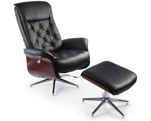 Купить TV-кресло Calviano 95 с пуфом (черное, массаж) в Интернет магазин спортивной одежды и тренажеров  SayMarket