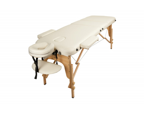 Купить Массажный стол Atlas Sport 70 см складной 3-с деревянный (бежевый) в Интернет магазин спортивной одежды и тренажеров  SayMarket